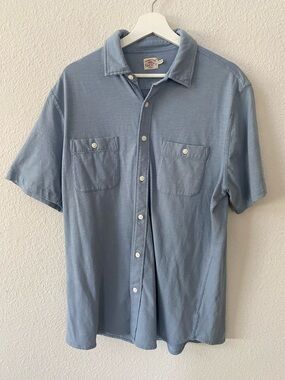 Faherty Mariner Blue Knit Seasons Short Sleeve Shirt Size XL